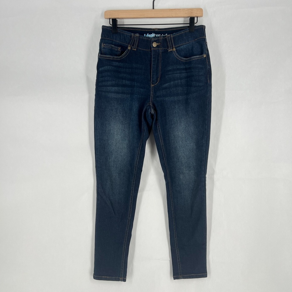 Blue Tulip The Magic Waistband Skinny Jeans Womens 10 Blue Denim Cotton Mid Rise